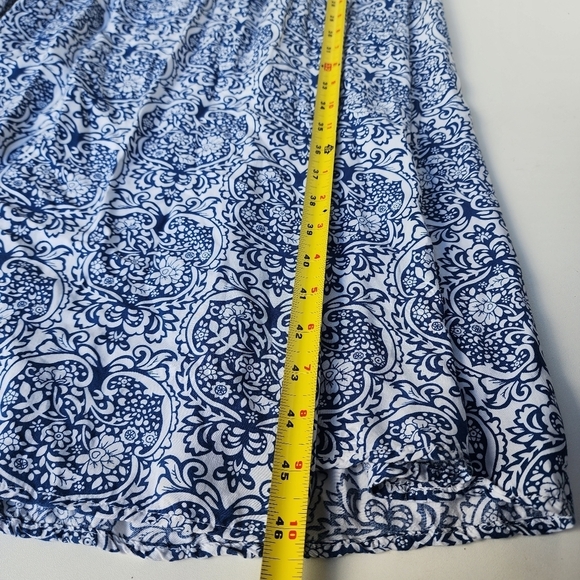 Yidarton Women Blue White Strapless Floral Off The Shoulder Maxi Dress Size L - Picture 11 of 13